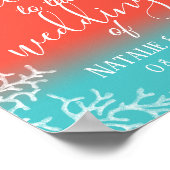 Beach Weddenschap Koral rif & Starfish Welkomsttek Poster (Hoek)