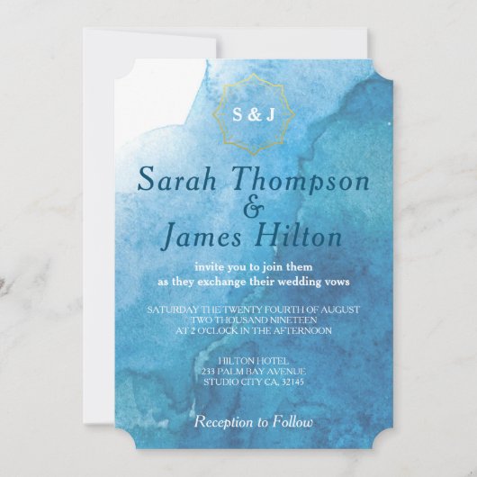 Beach Weddenschap mariniers en witte Waterverf Kaart (Voorkant)