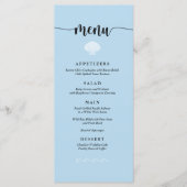 Beach Weddenschap Menu Seashell Seaside Beach Blue (Voorkant)