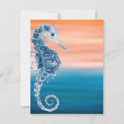 Beach Weddenschap met blauw en koraal Save The Date (Achterkant)