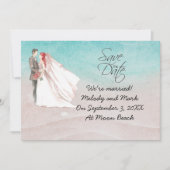 Beach Weddenschap met bruid en bruid op het strand Kaart (Voorkant)