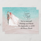 Beach Weddenschap met bruid en bruid op het strand Kaart (Voorkant / Achterkant)