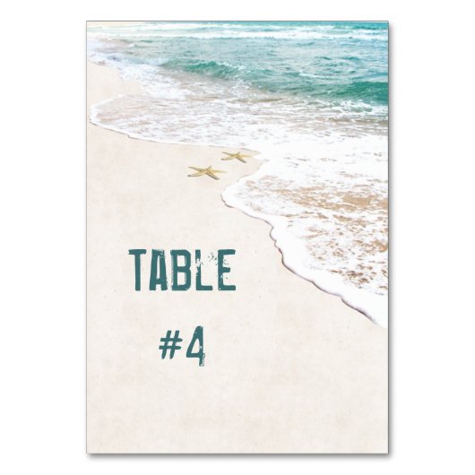 Beach Weddenschap met Starfish Kaart (Achterkant)