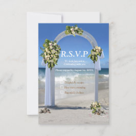Beach Weddenschap met witte rozen RSVP-kaart RSVP Kaartje