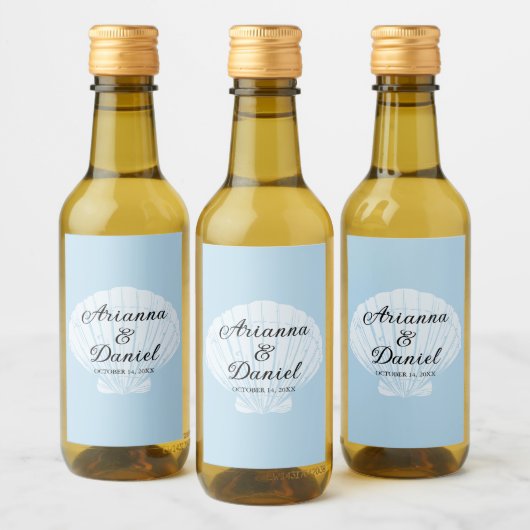 Beach Weddenschap Mini Wine Labels zeestrand Blauw Wijn Etiket (Flessen)