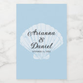 Beach Weddenschap Mini Wine Labels zeestrand Blauw Wijn Etiket (Enkel label)