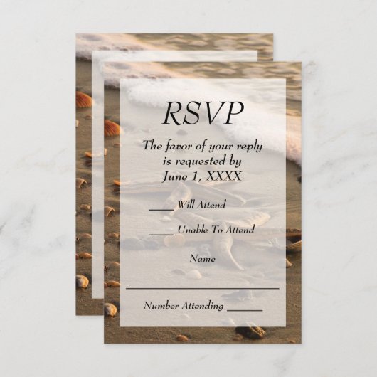 Beach Weddenschap of event RSVP (Voorkant / Achterkant)