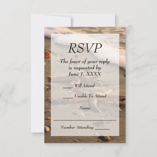 Beach Weddenschap of event RSVP Kaartje (Voorkant)