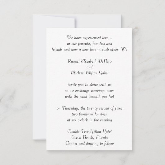 Beach Weddenschap op zonsondergang Kaart (Achterkant)