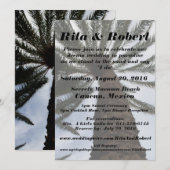 Beach Weddenschap - Palm Tree II Art Back Kaart (Voorkant / Achterkant)