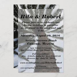 Beach Weddenschap - Palm Tree II Art Back Kaart