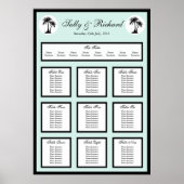 Beach Weddenschap Palm Tree Table Seatplan Print (Voorkant)