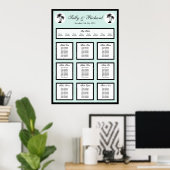 Beach Weddenschap Palm Tree Table Seatplan Print (Thuiskantoor)