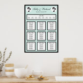 Beach Weddenschap Palm Tree Table Seatplan Print (Keuken)