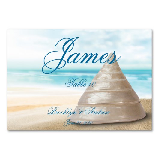 Beach Weddenschap Place Cards Table Kaarten (Voorkant)