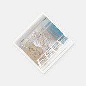 Beach Weddenschap raam met harten Servet (Hoek)