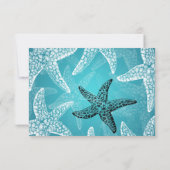 Beach Weddenschap RSVP Starfish Blue Kaartje (Achterkant)
