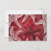 Beach Weddenschap RSVP Starfish Red Kaartje (Achterkant)