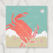 Beach Weddenschap Sand Fish Crabs Waves Bedankjes Labels (Achterkant)