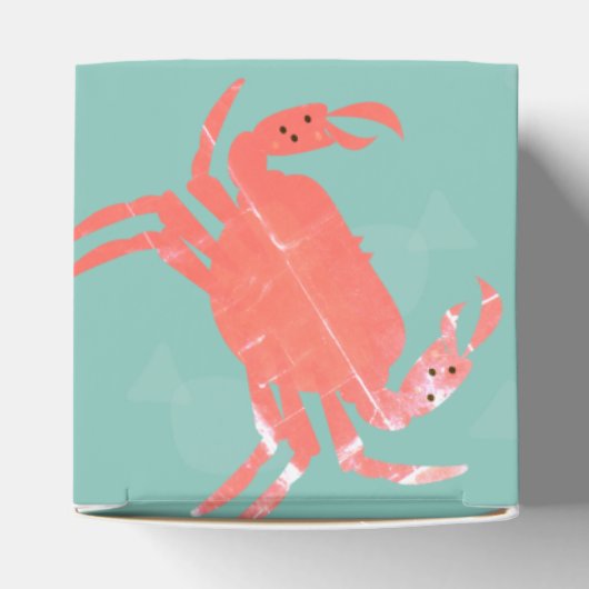 Beach Weddenschap Sand Fish Crabs Waves Favor Box Bedankdoosjes (Bovenkant)