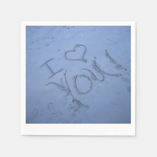 Beach Weddenschap Sand Message I Love You Paper Na Servet