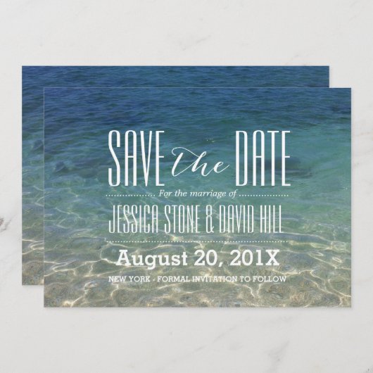 Beach Weddenschap Save the Date (Voorkant / Achterkant)