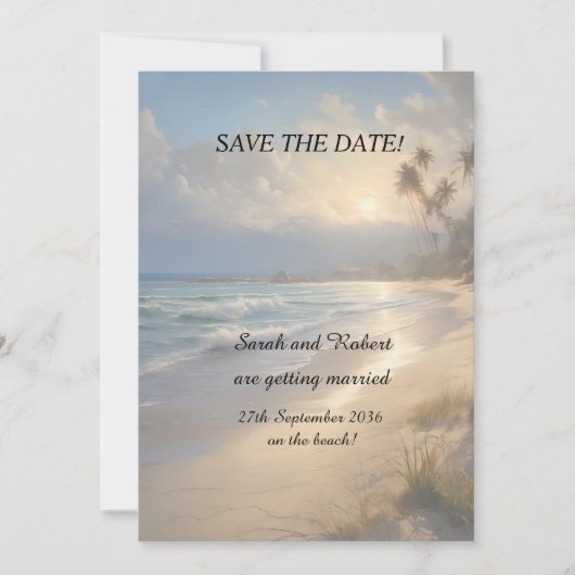 Beach Weddenschap Save the Date (Voorkant)