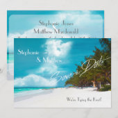 Beach Weddenschap Save the Date (Voorkant / Achterkant)