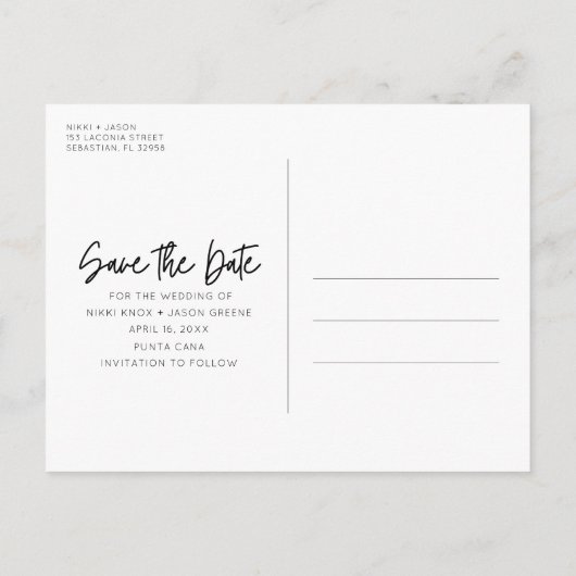 Beach Weddenschap Save the Date Aankondigingskaart (Achterkant)