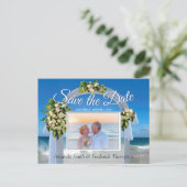 Beach Weddenschap Save the Date Aankondigingskaart (Staand voorkant)