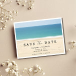 Beach Weddenschap Save the Date Aankondigingskaart<br><div class="desc">Een budgetvriendelijke strandbruiloft,  behalve de datum briefkaarten voor je strandbruiloft. Voeg uw gegevens toe aan de voor- en achterzijde van de kaart met de sjabloon.</div>