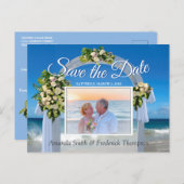 Beach Weddenschap Save the Date Aankondigingskaart (Voorkant / Achterkant)