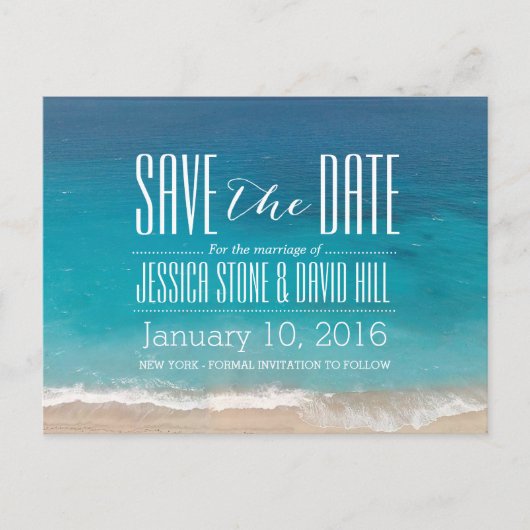 Beach Weddenschap Save the Date Aankondigingskaart (Voorkant)