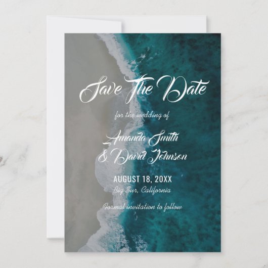 Beach Weddenschap Save the Date Cards (Voorkant)