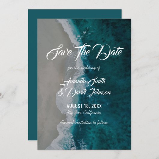 Beach Weddenschap Save the Date Cards (Voorkant / Achterkant)