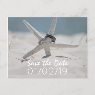 Beach Weddenschap Save the Date met foto Aankondigingskaart
