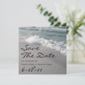 Beach Weddenschap Save the Date - Ocean Waves & Sa (Staand voorkant)