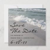 Beach Weddenschap Save the Date - Ocean Waves & Sa (Voorkant)