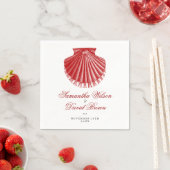 Beach Weddenschap  Scallop Shell Red Servet (Insitu)