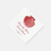 Beach Weddenschap  Scallop Shell Red Servet (Hoek)