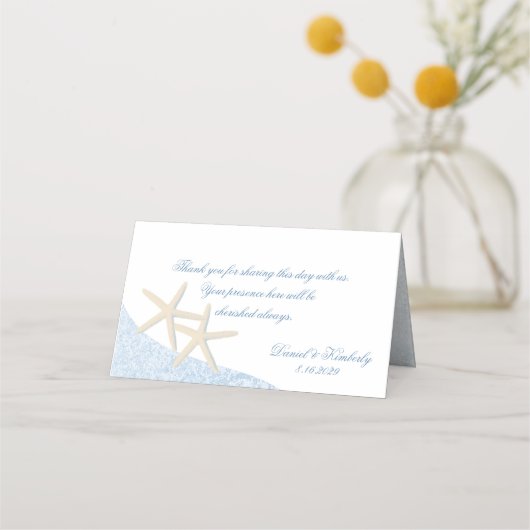 Beach Weddenschap Starfish Place Card Plaatskaartje (Achterkant)