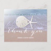 Beach Weddenschap Starfish & Sand Dollar bedankt Briefkaart (Voorkant)