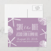 Beach Weddenschap Starfish & Sand Dollar Save the  Aankondigingskaart (Voorkant / Achterkant)