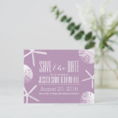 Beach Weddenschap Starfish & Sand Dollar Save the  Aankondigingskaart (Staand voorkant)