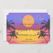 Beach Weddenschap Sunset Save the Date (Voorkant)