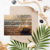 Beach Weddenschap Sunset Seashell Licht Save the D Save The Date