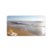 Beach Weddenschap Sunset Seashells Label (Voorkant)