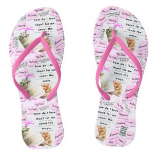 Beach Weddenschap Teenslippers Roze en wit