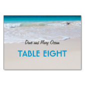 Beach Weddenschap Thema Escort Table Seating Cards Kaart (Achterkant)