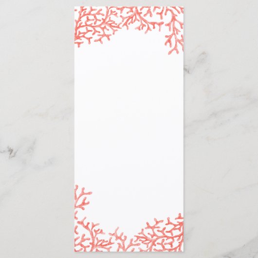 Beach Weddenschap Tropical Coral Reef Menu (Achterkant)